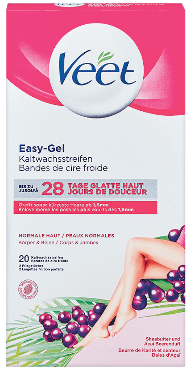 Bandes de cire froide Veet 
Easy Gelwax Technology
10.45 francs / 20 pièces, Coop City 
et hypermarchés Coop
