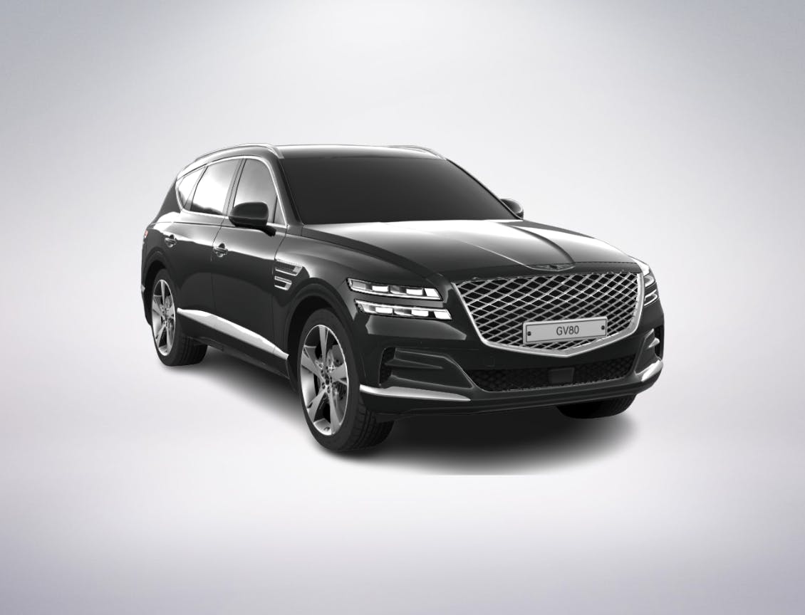Der Genesis GV80 Luxury Line sticht durch sein dynamisches Fahrverhalt sofort ins Auge.