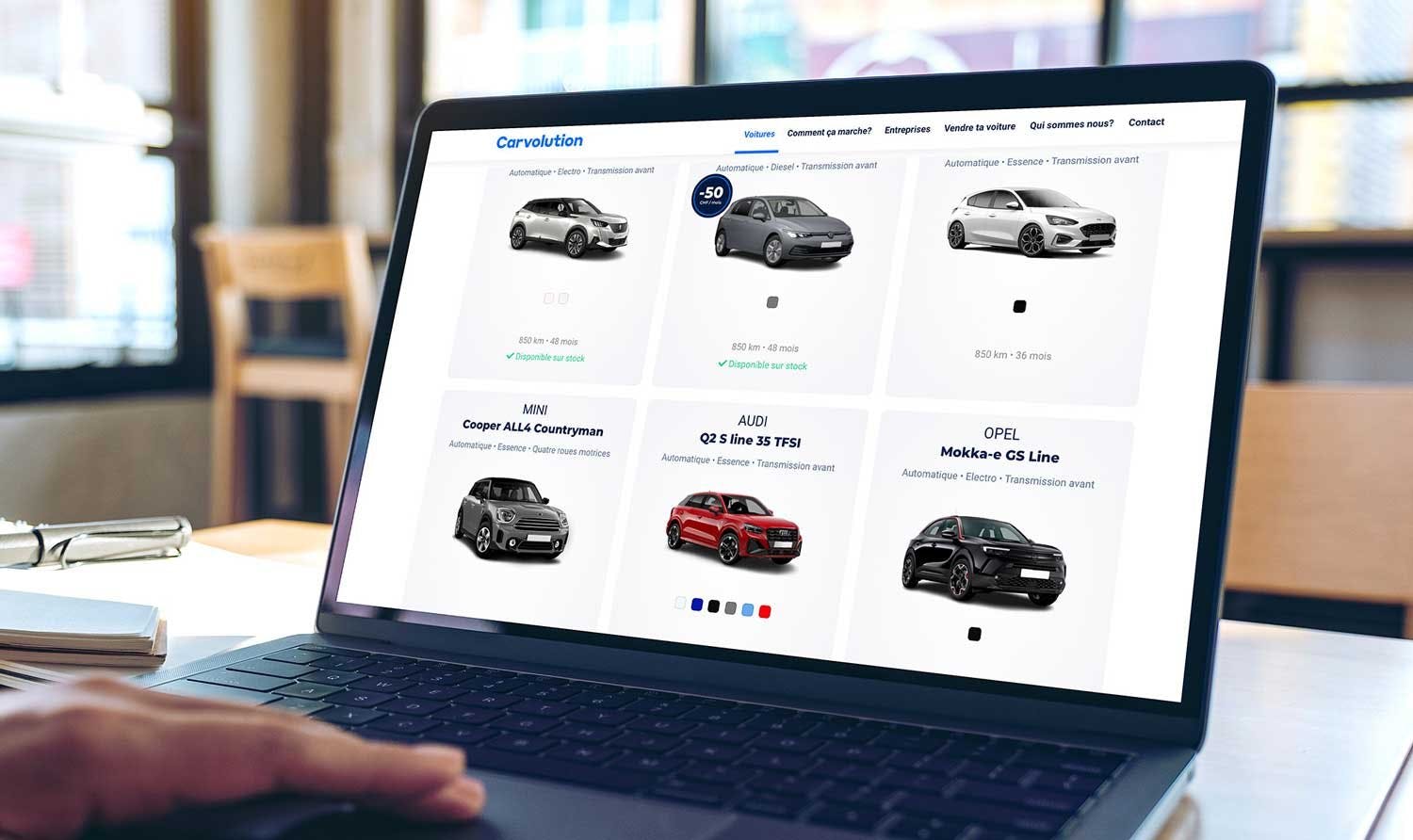 Sur Carvolution.ch, les clients peuvent choisir parmi plus de 70 modèles de diverses marques.