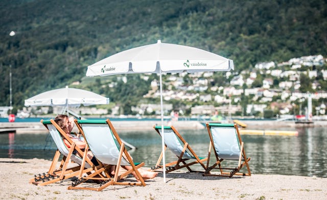 Am eigenen Strand des Festivals ist relaxen angesagt.