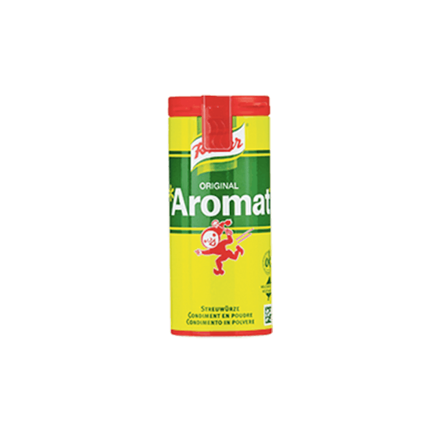 Più Aroma(t): Condimento Aromat 
in polvere di Knorr, 
fr. 2.90 / 90 g, da Coop. Più Aroma(t): Condimento Aromat 
in polvere di Knorr, 
fr. 2.90 / 90 g, da Coop.