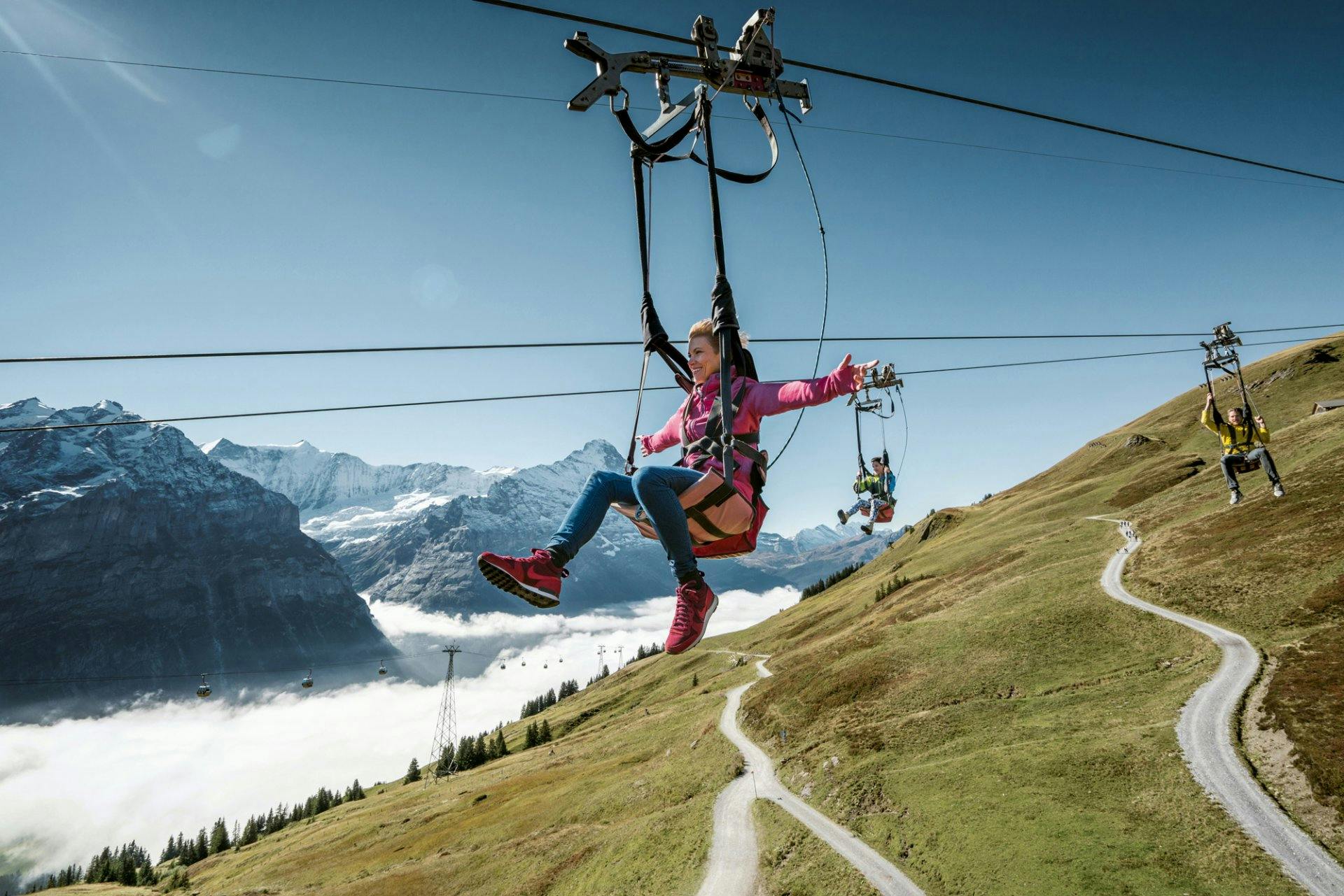 Mit über 80 Stundenkilometern durch die Lüfte segeln ...