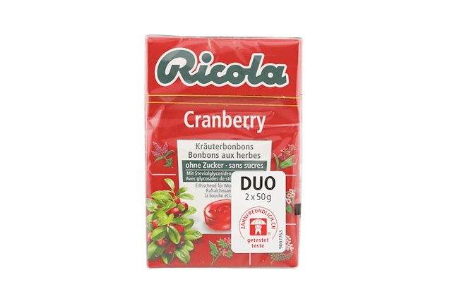 Alito profumato:
Ricola Cranberry
(senza zuccheri aggiunti), 
fr. 3.95 / 2 × 50 g,
da Coop. Alito profumato:
Ricola Cranberry
(senza zuccheri aggiunti), 
fr. 3.95 / 2 × 50 g,
da Coop.