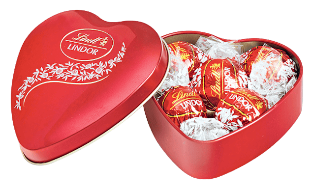 Wiedergutmachung:
Lindt Lindor-Kugeln Herz, 
Fr. 5.95 / 62 g, bei Coop.