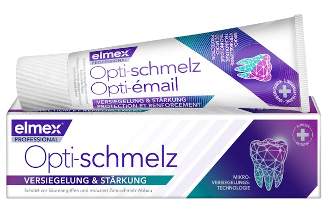 Les produits elmex® Opti-émail PROFESSIONAL «Protection & renforcement» peuvent aider à réduire l'érosion de l'émail dentaire. Les produits elmex® Opti-émail PROFESSIONAL «Protection & renforcement» peuvent aider à réduire l'érosion de l'émail dentaire.