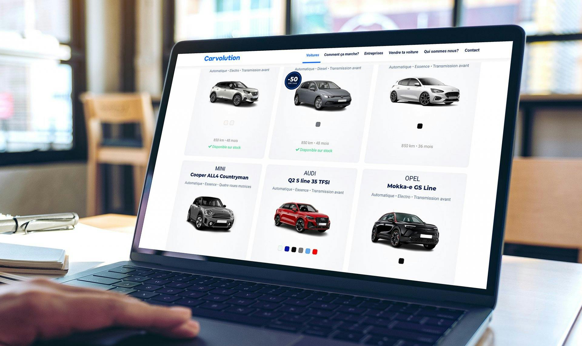 Sur Carvolution.ch, les clients peuvent choisir parmi plus de 70 modèles de diverses marques.