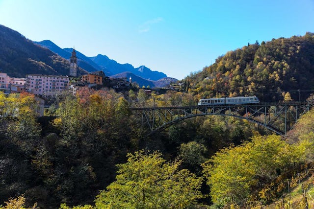 Perfekter Ausflug für den Herbst: Der Treno del Foliage fährt dich durch die bunt belaubten Wälder und bringt dich von Bern bis nach Locarno.