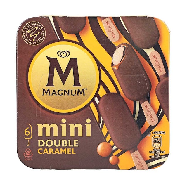 Doublement fin: mini-bâtonnets glacés Magnum double caramel, 8 fr. 50 / 6 × 60 ml, chez Coop.