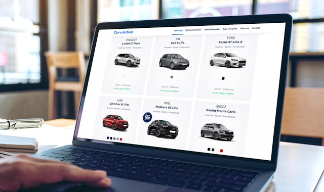 Les clients peuvent facilement choisir leur propre nouvelle voiture sur Carvolution.ch.