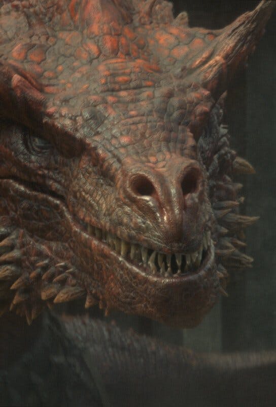 Caraxes «The Blood Wyrm»: Caraxes, der den Spitznamen Blutwurm trägt, wird von Daemon Targaryen geritten. Er ist ein furchterregender, schlanker Drach...