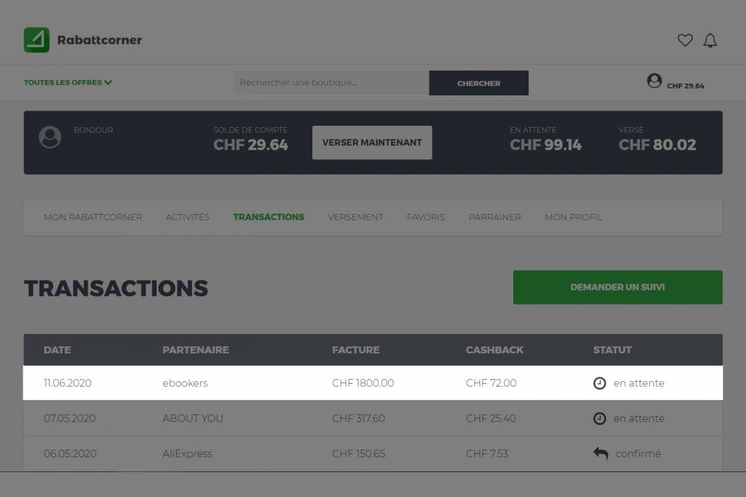 Le cashback te sera crédité en argent comptant à la fin de ton achat ou jusqu’à 12 semaines après tes réservations de vols et d’hôtels.