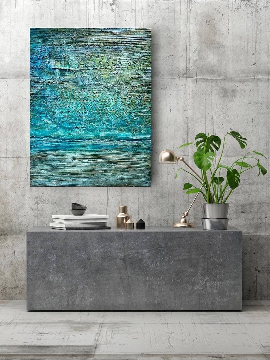 «Meerblick» von Myriam Ramundo. Mischtechnik auf Leinwand, 100 x 80 cm