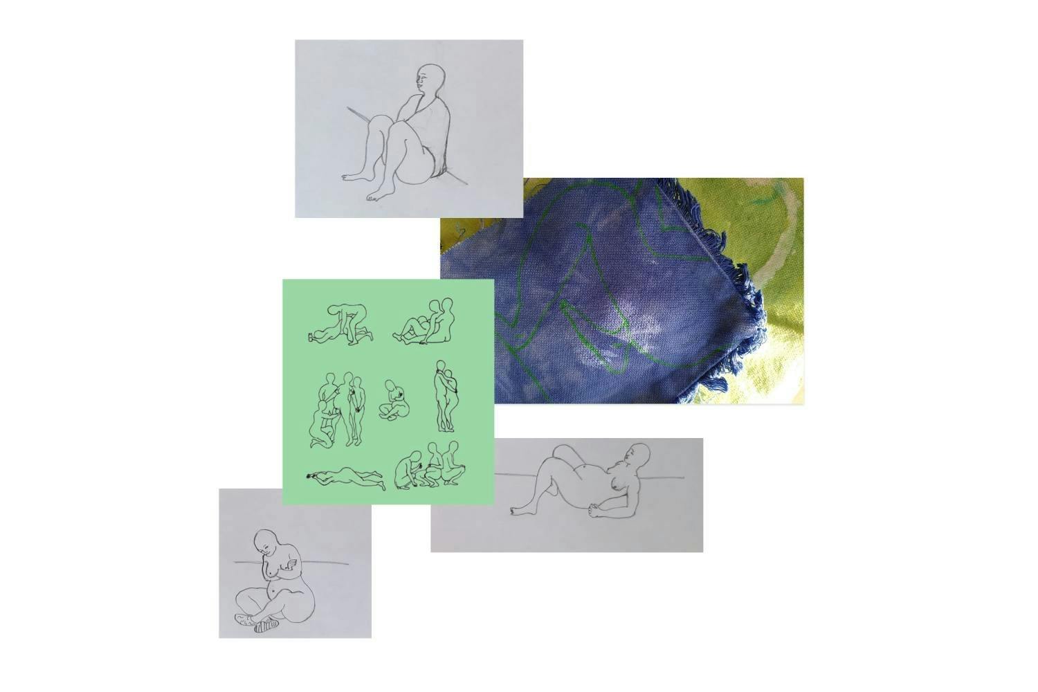 Noch sind die Zimmer nicht eingerichtet. Moodboards zeigen, was Gäste erwarten dürfen. Hier beispielsweise im Zimmer von Lynne Kouassi.