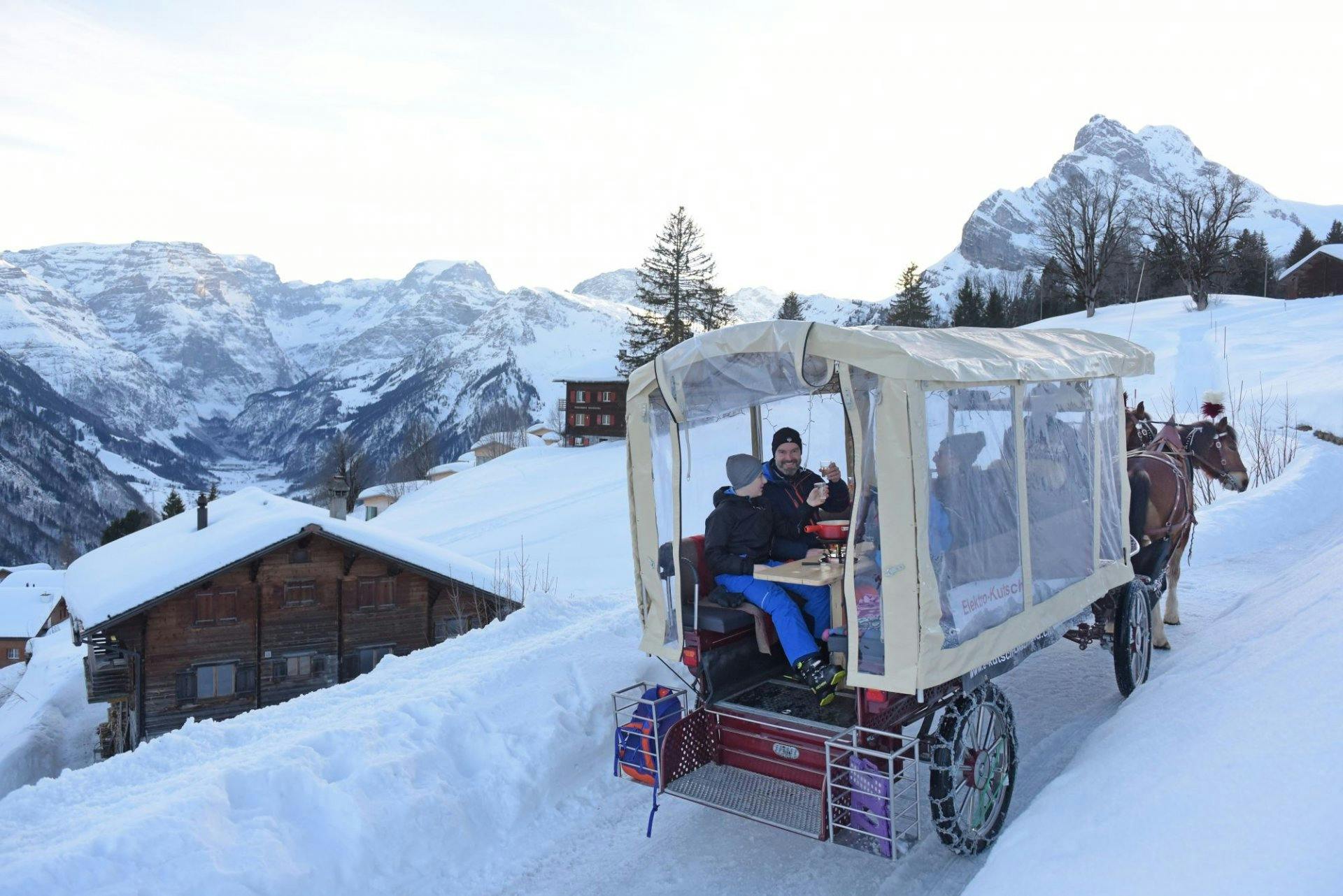 Eine Runde in der Fondue-Kutsche macht Spass!