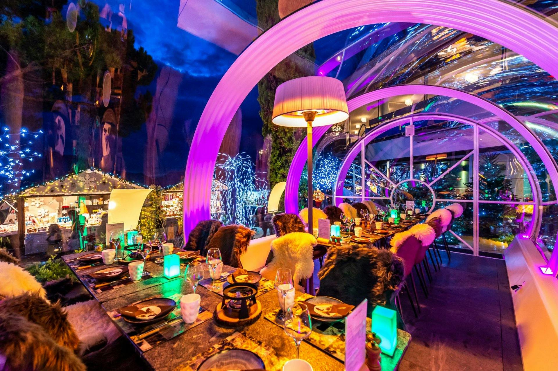 Das Eurotel Montreux bietet im Fondue Tube bunte Farben und Gaumenfreuden.